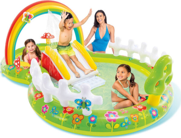 ⁦בריכת משחקים כולל מגלשה גן הפרחים 57154 מבית Intex⁩ – תמונה ⁦2⁩