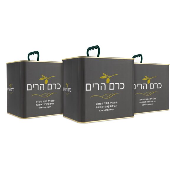"כרם הרים" - מארז 6 ליטר שמן זית גלילי פרמיום