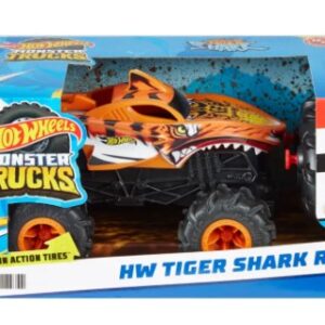 הוט ווילס מאנסטר טראק מכונית קטנה שלט רחוק כריש נמר